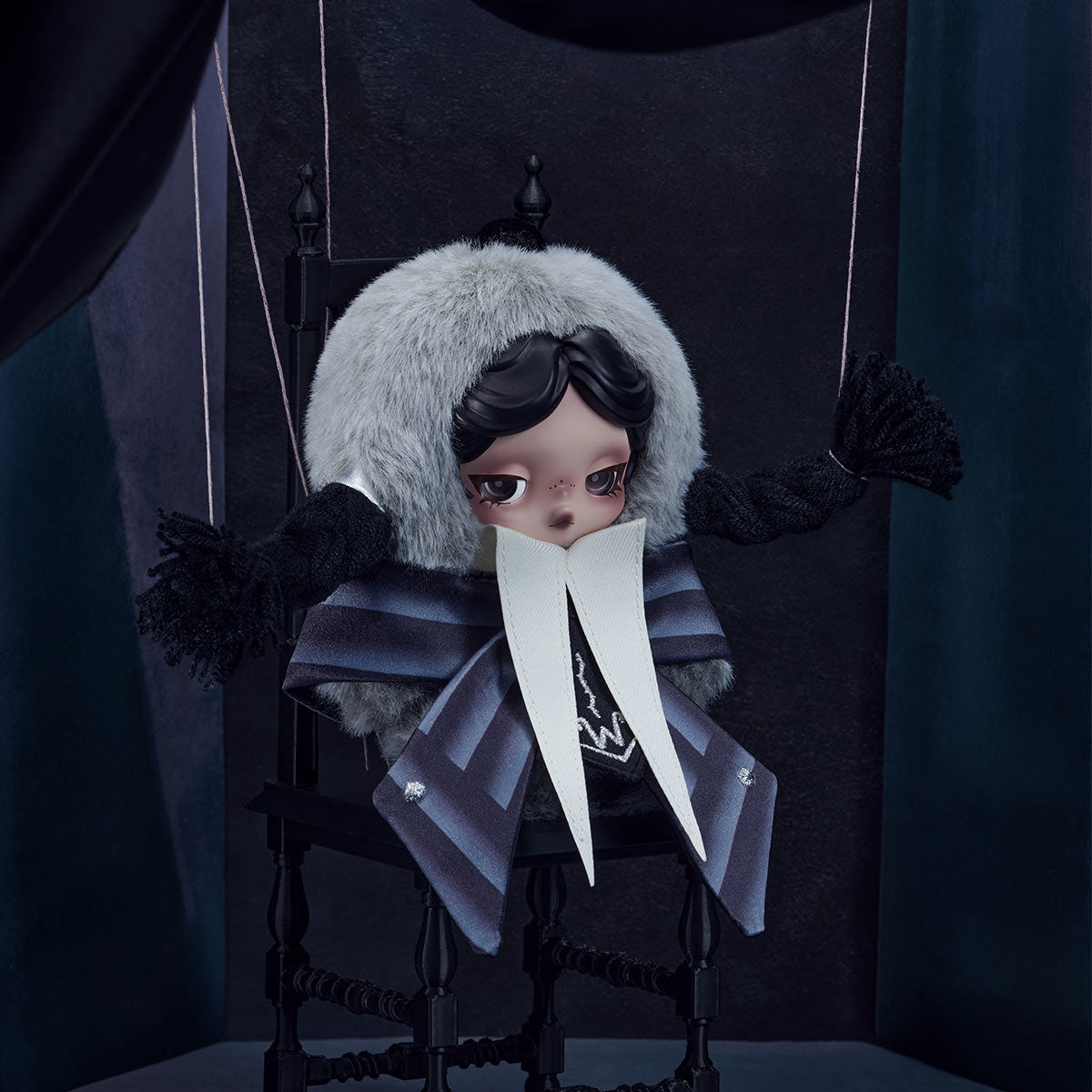 SKULLPANDA × Wednesday Plush(Nevermore Academy Uniform Version)