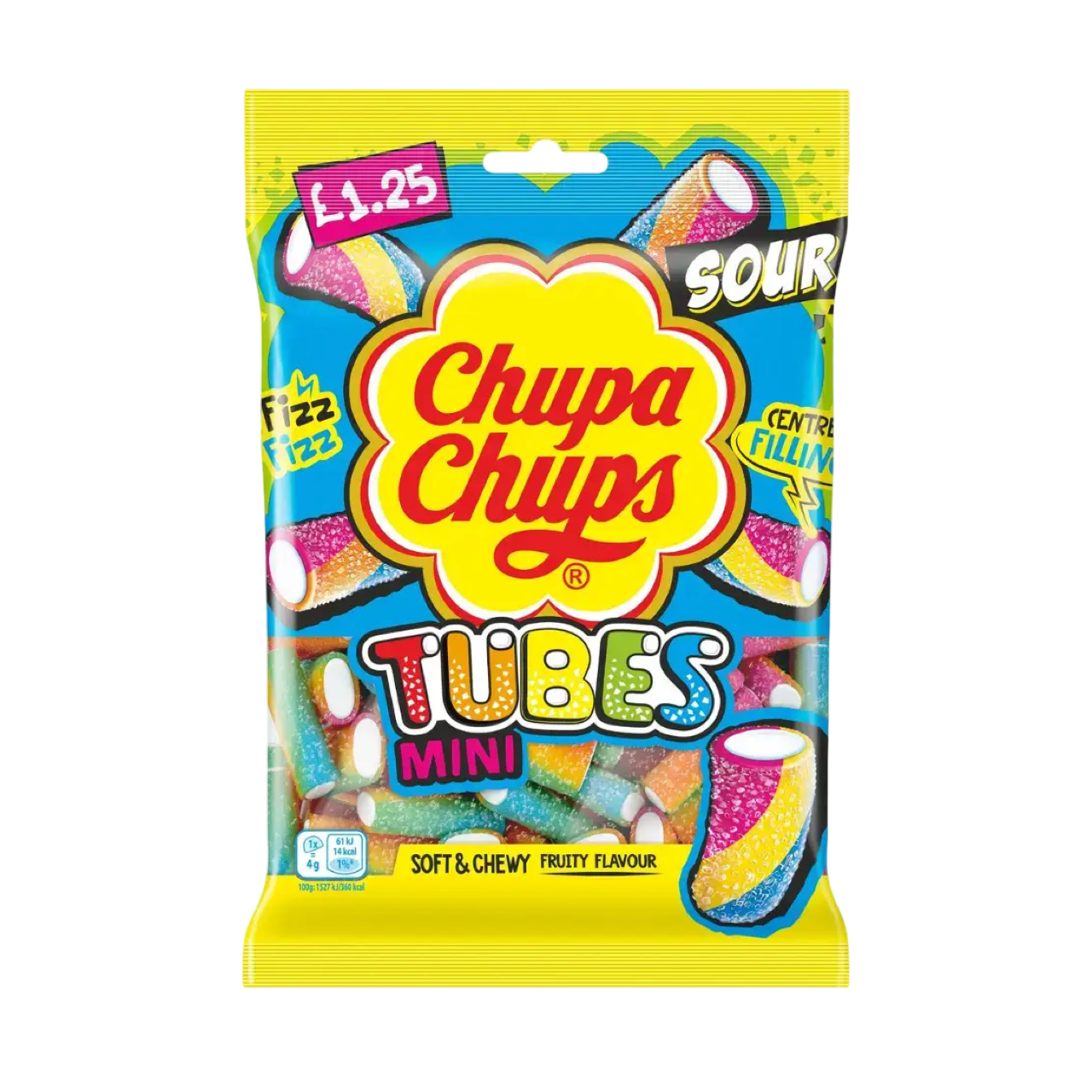 CHUPA CHUPS MINI SOUR TUBES BAG 120g