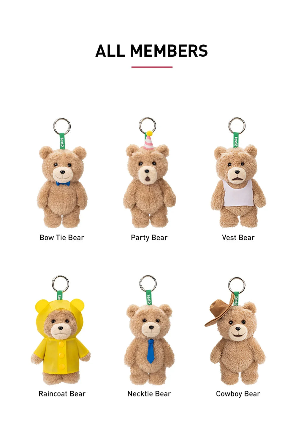 POP MART ted 2 Teddy Bear Action Plush Pendant