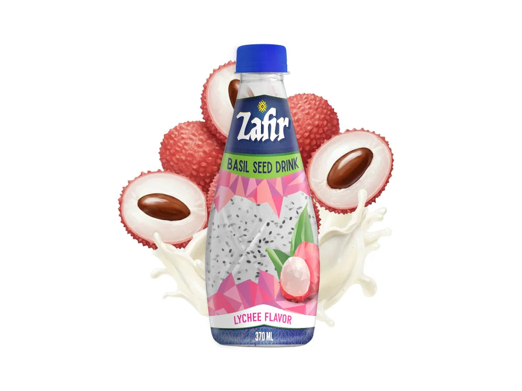 Kato Zafir Lychee Juice with Basil Seed 370ml