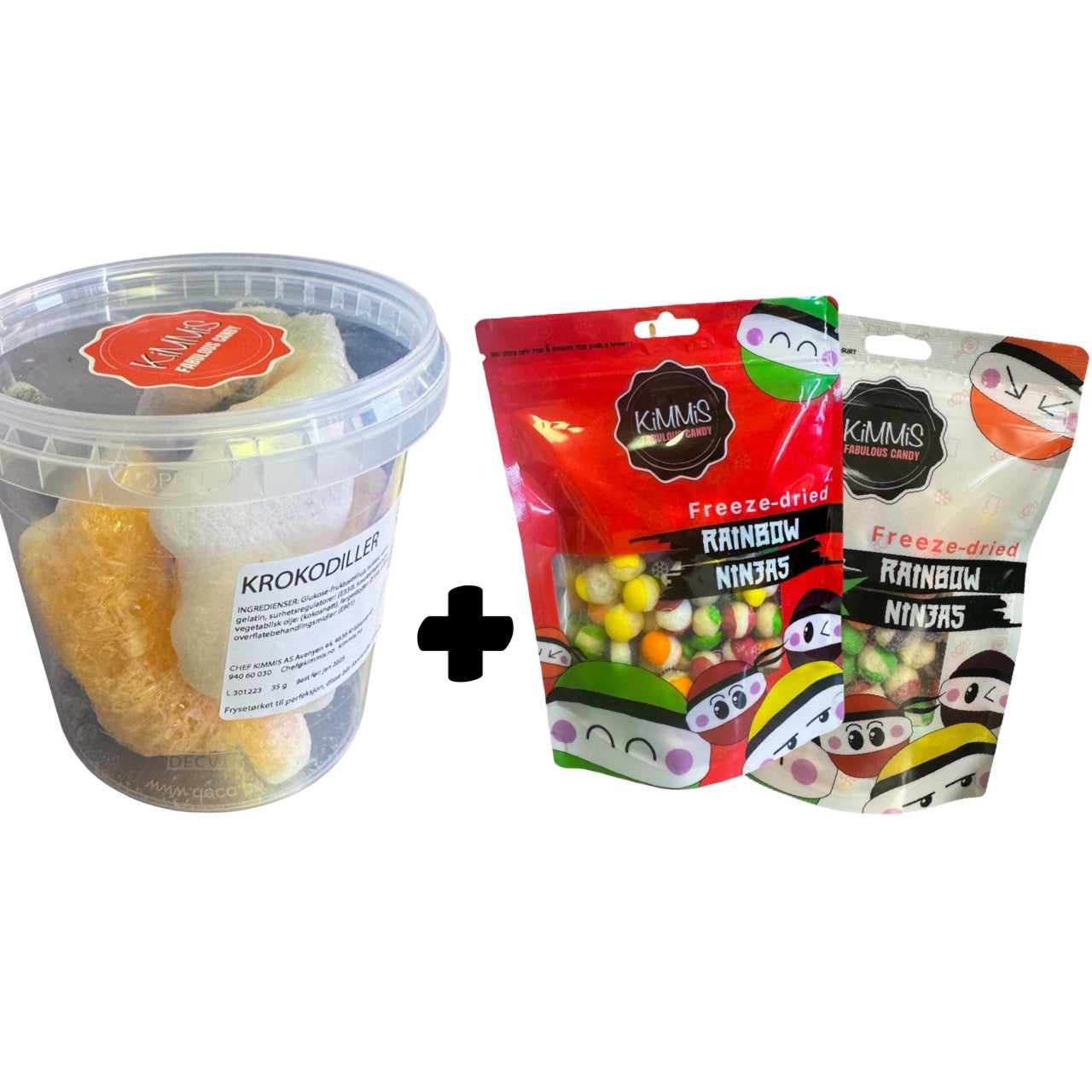 Frysetørkede Krokodiller (35 g) BUNDLE med Rainbow Ninjas 2 x 100 g