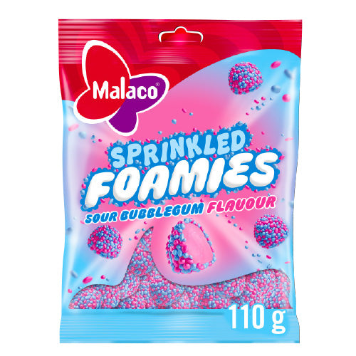 Malaco Sprinkled Foamies Sour Bubblegum 110g