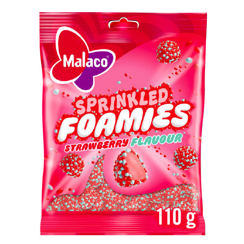 Malaco Sprinkled Foamies Strawberry 110g