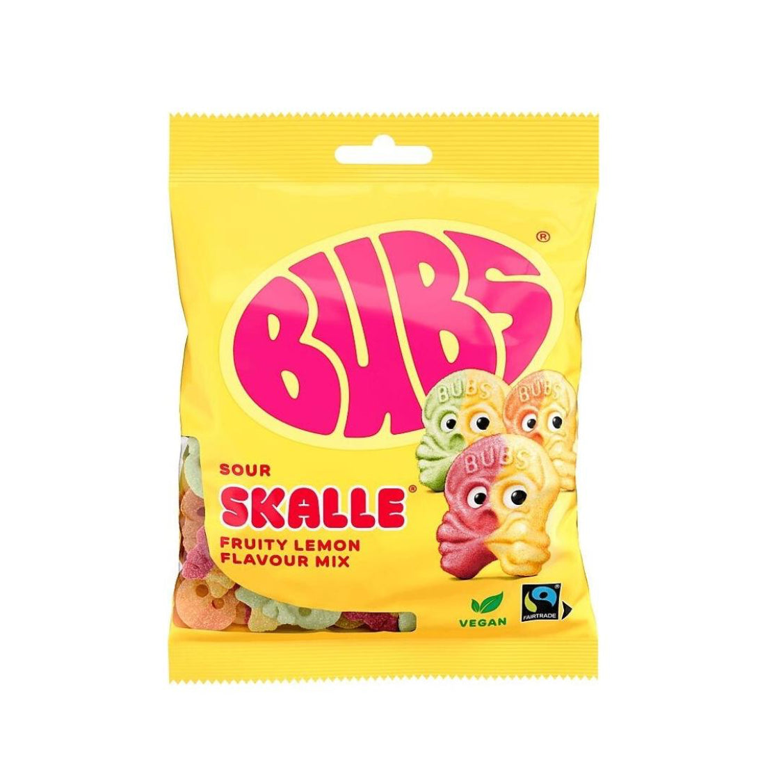 BUBS SOUR SKALLE FRUITY LEMON MIX 90g