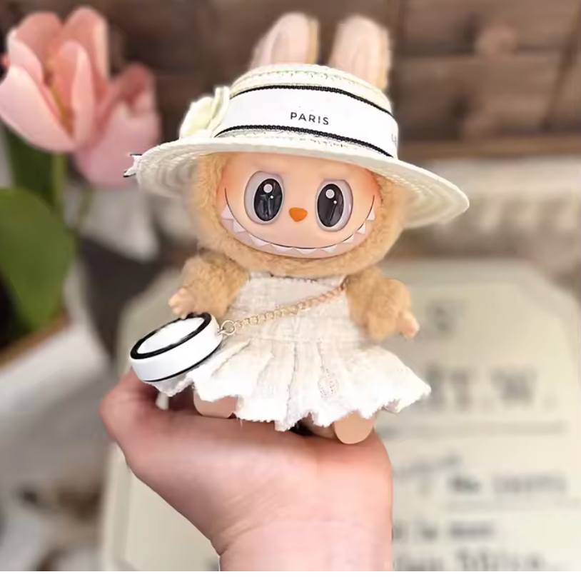 Labubu designer Paris kjole (Hvit)